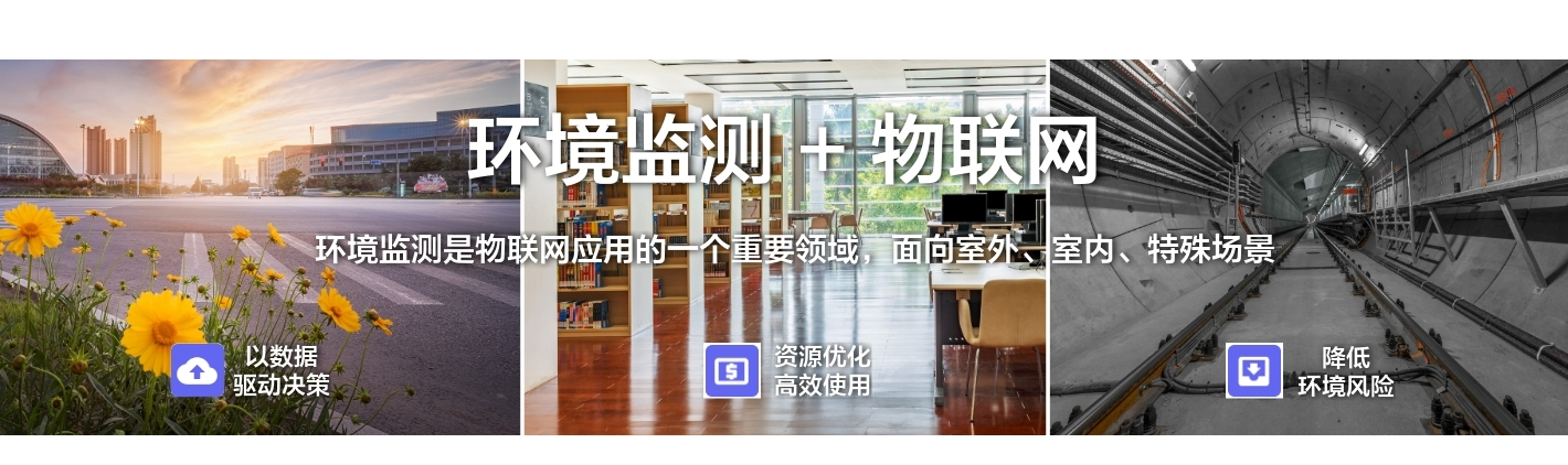 環(huán)境監(jiān)測(cè)+物聯(lián)網(wǎng)：環(huán)境監(jiān)測(cè)是物聯(lián)網(wǎng)應(yīng)用的一個(gè)重要領(lǐng)域，面向室外、 室內(nèi)、特殊場(chǎng)景